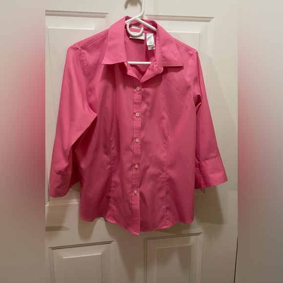 Liz Claiborne Pink Button Down Shirt with Classic Collar - Picture 5 of 8
